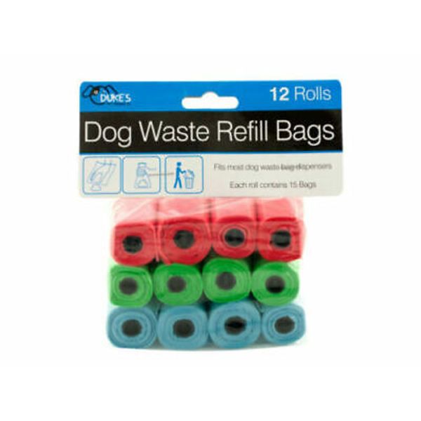 Dog Poop Bags for Pet Waste, Clean Up Refills on a Roll Variety  Colors 180 Bags