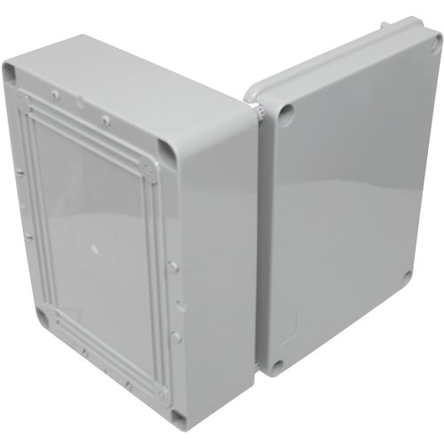 240mm Junction Box Sturdy Waterproof to IP56 Plastic Adaptable Enclosure and Plastic Screws - Indoor/Outdoor