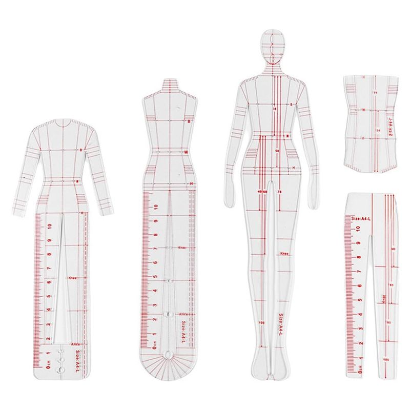 POFET Fashion Illustration Ruler, Fashion Sketching Templates, Sewing ...