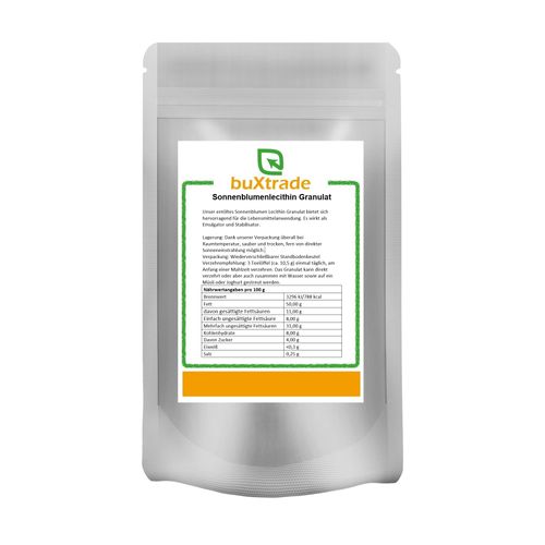 2 x 500 g Sunflower Lecithin Granules, E322, Deoiled, Natural Origin