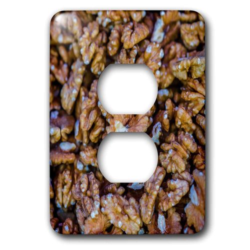 3dRose Alexis Photography - Food Walnut - Image of fresh walnut kernels in a pile. Healthy organic natural food - 2 plug outlet cover (lsp_319929_6)