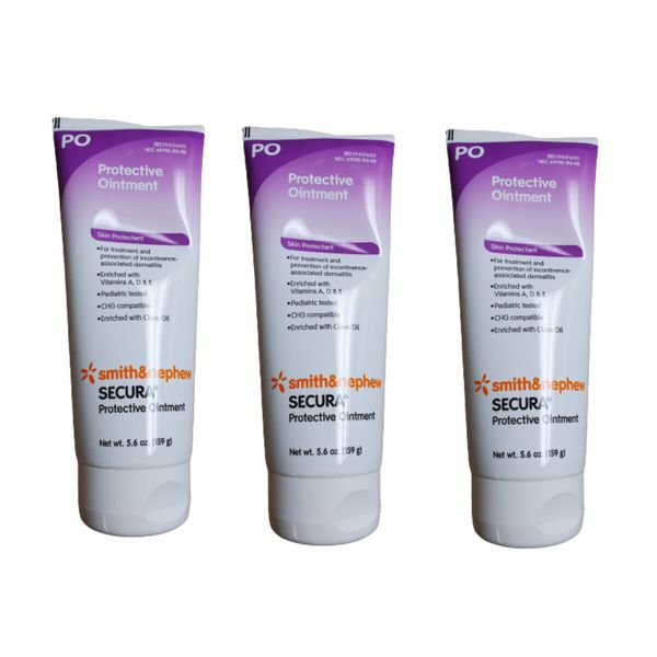 Smith&Nephew SECURA Protective Ointment Skin Protectant 5.6oz Tube (Pack of 3)