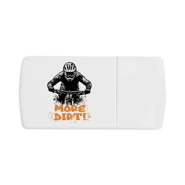 'More Dirt! Mountain Biker' Pill Box with Tablet Splitter (PI00030012)