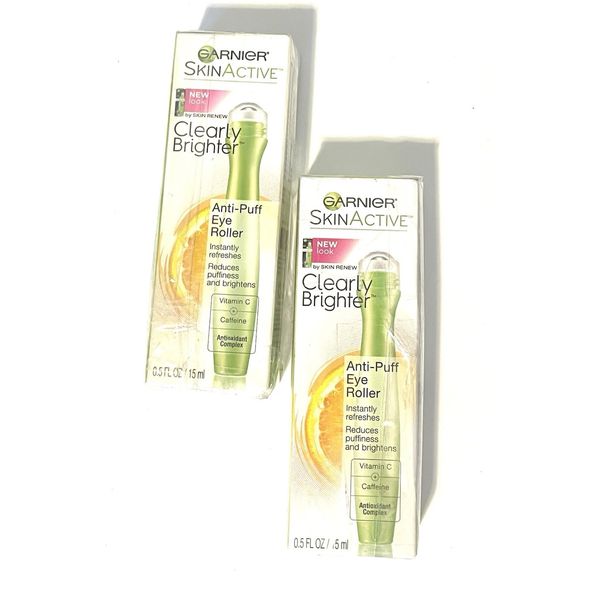 Garnier SkinActive Clearly Brighter Anti-Puff Eye Roller 0.5oz Each (Set Of 2)