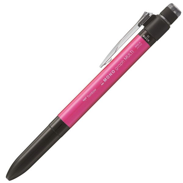 Tombow Pencil Multi-Function Pen, 2 & S+ Eraser, MONO Monogram Multi, Pink, CPA-161F x 5 Set