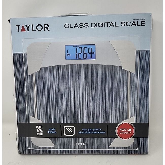 Digital Glass Scale with Stainless Steel Accents Clear - Taylor