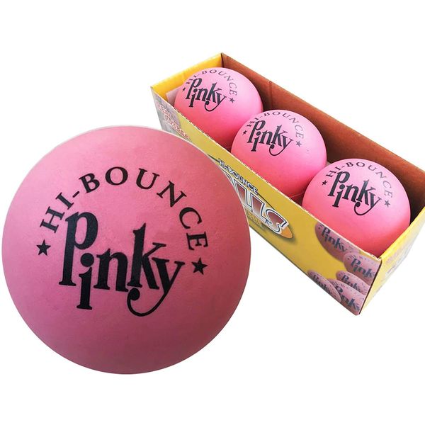 MAXFLO Premium Rubber Ball 3 Balls Pack Pinky Bouncy Ball Colorful Gift Box and Balls Combo Party Gift Supplies Solid Rubber High Bounce Pink Ball Wall Ball for Kids