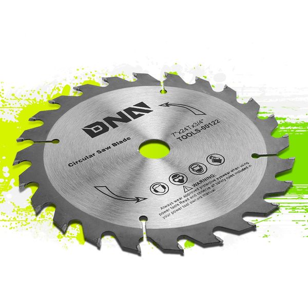 7" Framing 24 Tooth Wood Razor Sharp Edges Laser-cut Channels Circular Saw Blade
