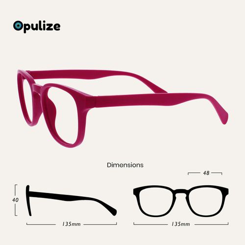 OPULIZE Pop Reading Glasses Fun Round Matt Frame Fuscia Pink Spring Hinges Scratch Resistant Mens Womens RR2-4 +3.00