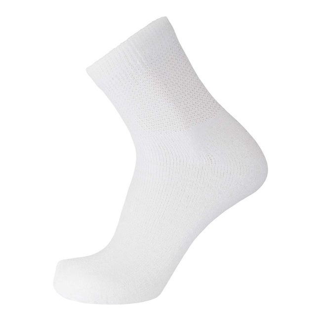 Men's Cotton Diabetic Ankle Socks (6 Pair) X-Large (Shoe Size 13-15) / Grey