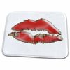 Dish Drying Mat - Glossy Red Gel Effect Lips With A Gold Effect Outline Lips