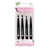 Brushworks HD 4 Piece Combination Tweezer Set - Black