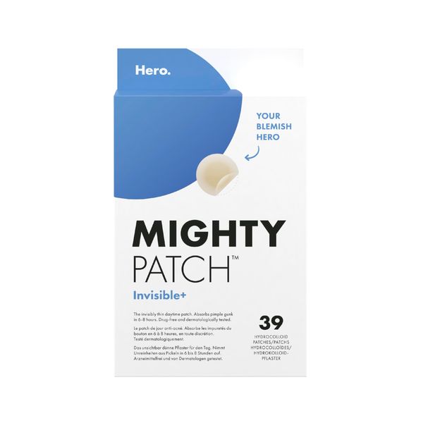 Mighty Patch Invisible+ Spot Patches by Hero Cosmetics, Daytime Acne Treatment, Clear Spot Remover Hydrocolloid Patches, Anti Acne Dots, Spot Treatment Blemish & Pimple Stickers - 39 Pimple Patches