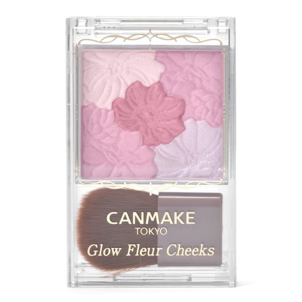 Canmake Grow Fleur Cheeks Blush 16 Lilac Fleur, Cheek Powder, Cheeks, Pink, Glossy, Translucent