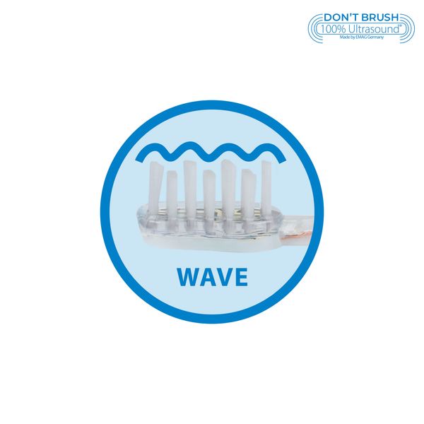 Emmi-dent Platinum 4-Pin Wave Bristle-Head Attachments - Electric Toothbrush Replacement Heads. Cleans with Ultrasound Waves. (Wave 4 Pack)