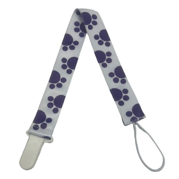 ODU Adult Pacifier Clip -  Big Purple Paws