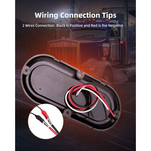 LBRST 6" Oval Oblong Waterproof Trailer Lights Surface Mount LED Brake Stop Turn Tail Light for Trailer RV Trucks Bus