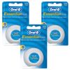 3 x 50ml Dental Floss Waxed Mint 50m Clean Teeth Shread Resistant
