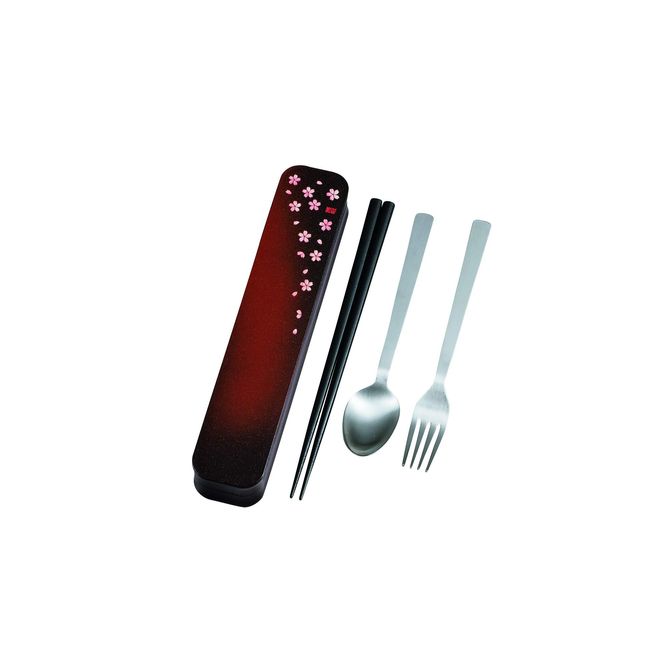 Tatsumiya Adult Cutlery, Akanezakura Red, Size: Approx. W 8.7 inches (22.2 cm), D4.4 inches (4.4 cm), H2.9, 33314