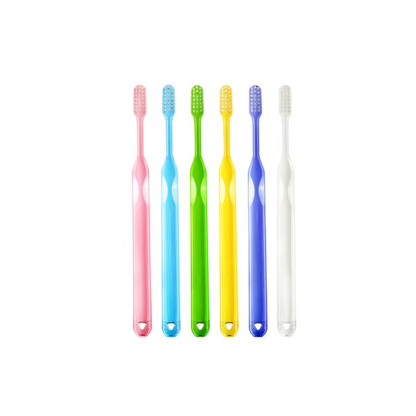 L APIS: Dental Toothbrush, Tapered Bristle, High Density Flocked Hair, Compact Head, Pen Grip, Periodontal Disease Care, Dental Pyorrhea Care, Simple to Reach Periodontal Pocket, Assorted, 6 Pieces LA-211PET