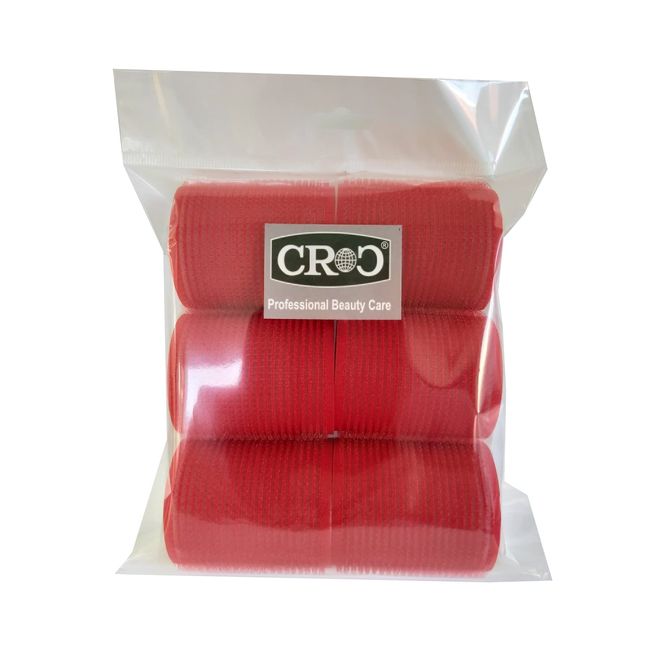 Croc 1203 Cırtlı Sünger Bigudi Kırmızı 6Lı Çap 5Cm