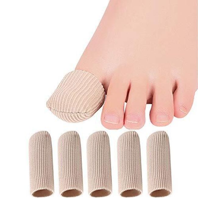 5 Pieces Gel Toe Protectors Fabric and Silicone Caps Toe Sleeves Support Toe ...