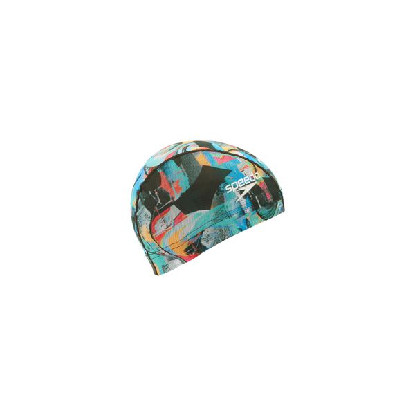 Speedo SE12453 MONA Mesh Cap Swim Cap, Green/Nectarine, M