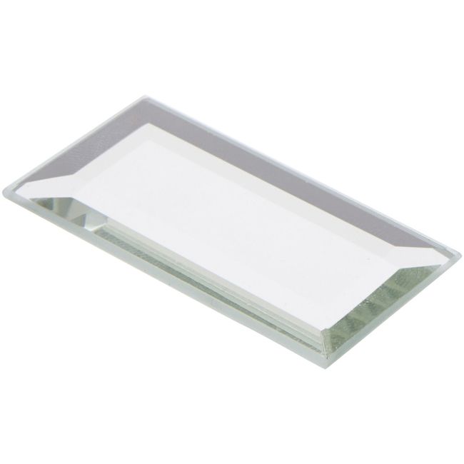 Plymor Rectangle 3mm Beveled Glass Mirror, 1 inch x 2 inch (Pack of 6)