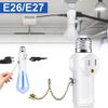 2 Pack Light Socket To Plug Adapter Pull Chain E26 Bulb Splitter Double 3 Prong