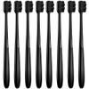 Patelai 8 Pieces Soft Toothbrush Micro Nano Extra Soft Bristles Manual Soft Toothbrush with 20,000 Bristles for Teeth Oral Gum Recession Adults Kids Child (Black with Black Bristle)