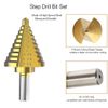CMT Step Drill Bit Set & Automatic Center Punch Unibit, Cobalt Titanium Set, 5pc
