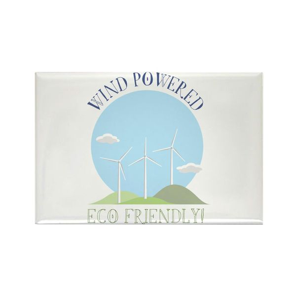 CafePress Wind Powered Eco Friendly Magnets Rectangle Magnet, 2"x3" Refrigerator Magnet (10 pack)