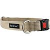 Cotton Web Adjustable Dog Collar with Locking Device 4 Sizes Beige (Large: Neck 16"-23"; Width 1")