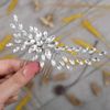 Handcess Bride Wedding Crystal Hair Combs Silver Leaves Headpiece Rhinestone Bridal Hair Accessories for Women and Girls