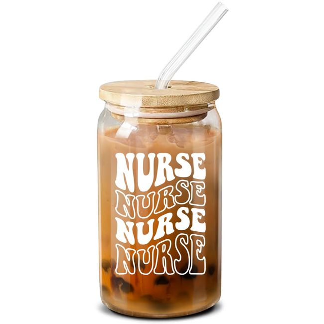 NewEleven Gifts For Nurse - Nurse Gifts For Women - Nurse Appreciation Gifts For Nurses, Nursing Student, Nurse Practitioner, Registered Nurse - RN Gifts For Nurses Women - 16 Oz Coffee Glass