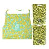 June Clever Easy Peasy Lemon Squeezy Cotton Kitchen Apron with 2 Dishtowels
