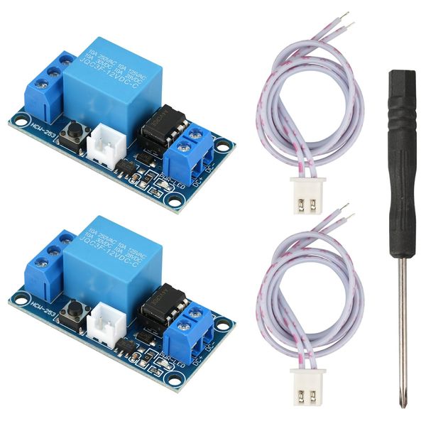 MTDELE 2Pcs 12V Latching Relay Module Single Bistable Push to Start and Stop