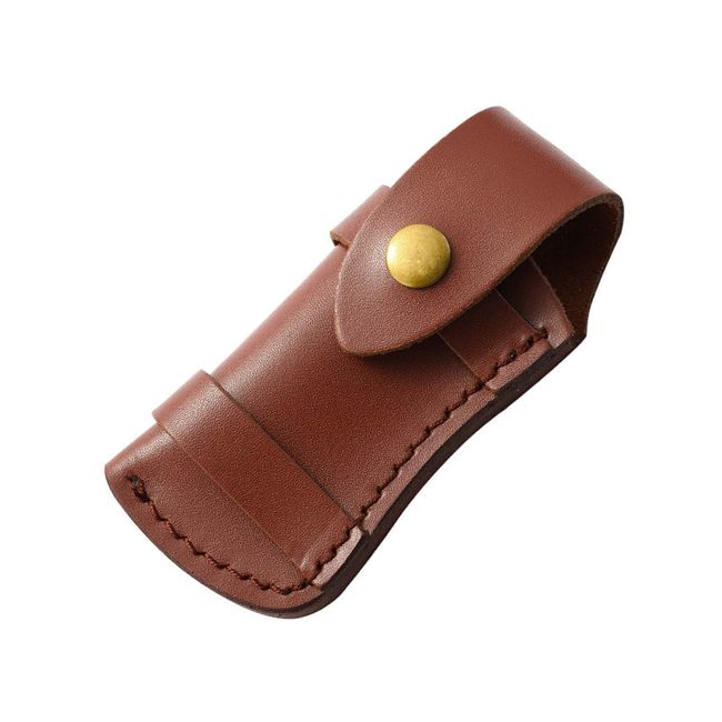 Knife Sheath Sheath Fixed Knife Sheath Leather Case, 2 Mm Thick, Upper Layer Cowhide Leather, Brass Buttons, Durable, Portable Pouch Sheath Cover, Folding Knife Case, Outdoor Camping, Knife Pocket, Brown Leather