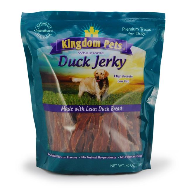 Kingdom Pets Duck Breast Jerky, Premium Treats for Dogs, 40 oz. Bag