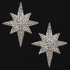 2-pcs Star Rhinestone Beaded Applique, Beaded Patch, 4" x 4-3/4'', TR-12145 (Crystal / Silver)