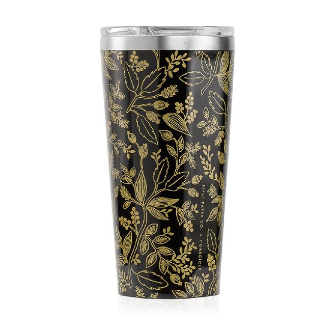 CORKCICE RP2116GBQ Stainless Steel Tumbler, Vacuum Insulated, Lid Included, 16.5 fl oz (470 ml), TUMBLER RIFLE PAPER CO. x Queen Anne Rifle Paper, 16 oz, Cold Insulation, Clear Lid, SPICE OF LIFE