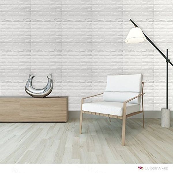 Luxorware 3D Wall Panel 12PK Tiles 32 sqf CE Certified White PVC Panel (LW3D900)