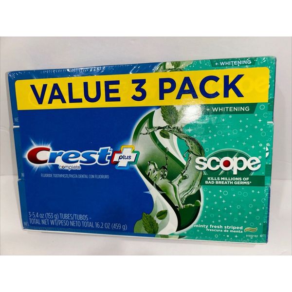 + Scope Complete Whitening Toothpaste, Minty Fresh Toothpaste (Triple Pack)