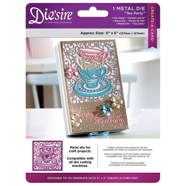 Die'sire "Tea Party" Create a Card Kit, Silver
