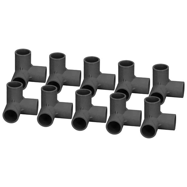 10PCS 3 Way Pipe Fittings PVC Elbow Fittings Plastic Tee Fitting Elbow Corner Connector 25mm Inner Diameter (Gray)