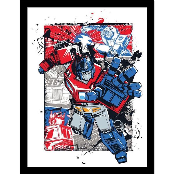 Transformers Optimus Prime Framed Poster (40cm x 30cm) (Red/Blue/Grey)