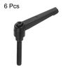 sourcing map 6pcs Adjustable Clamping Lever Handles M8 x 50mm Male Thread Bolt Knobs Rotating Screw Locking Quick Release Ratchet Push Button Handle, Black