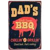 Dad's BBQ Stand Back Tin Sign Chillin' & Grillin' BBQ Decor Sign Man Cave