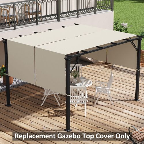 CHARMMA 2 PCS 4 x 18ft Pergola Canopy Replacement, UV Protection Pergola Shade Cover, Easy to Install for 10 x 11.8ft Pergola, Khaki