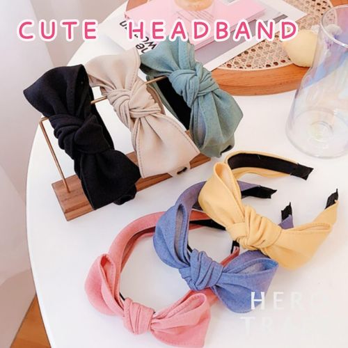HIRO WORLD TRADE Headband Beige Color Pastel Color Headband for Kids, Adults, Stylish (Cream)